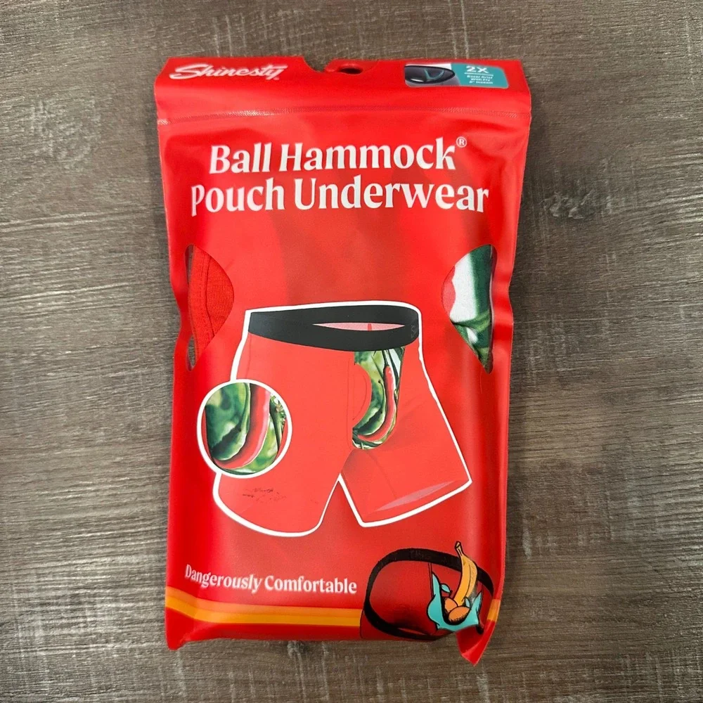 Shinesty Mens Ball Hammock Boxer Briefs The Picante Chili Pepper Red XXL 2XL 6in